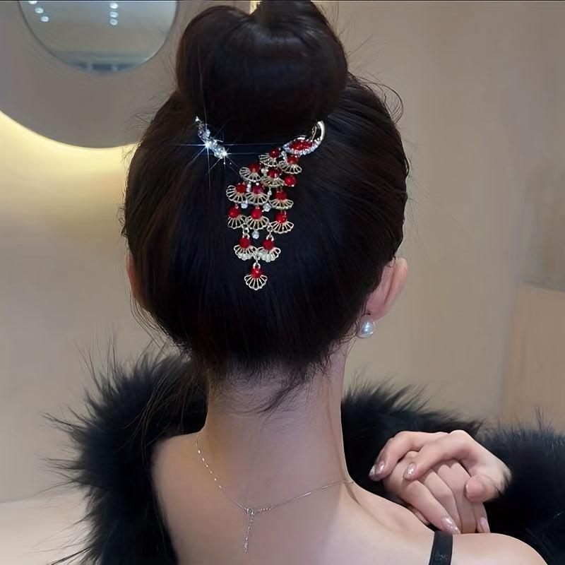 Peacock Rhinestone Hair Clip Ponytail Buckle Head Hair Claw