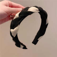 Vintage Block Headband Braided Twist Hair Band Women's Headdress