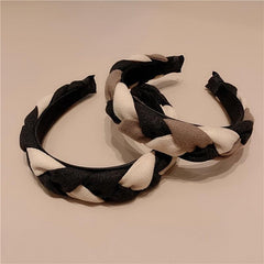 Vintage Block Headband Braided Twist Hair Band Women's Headdress