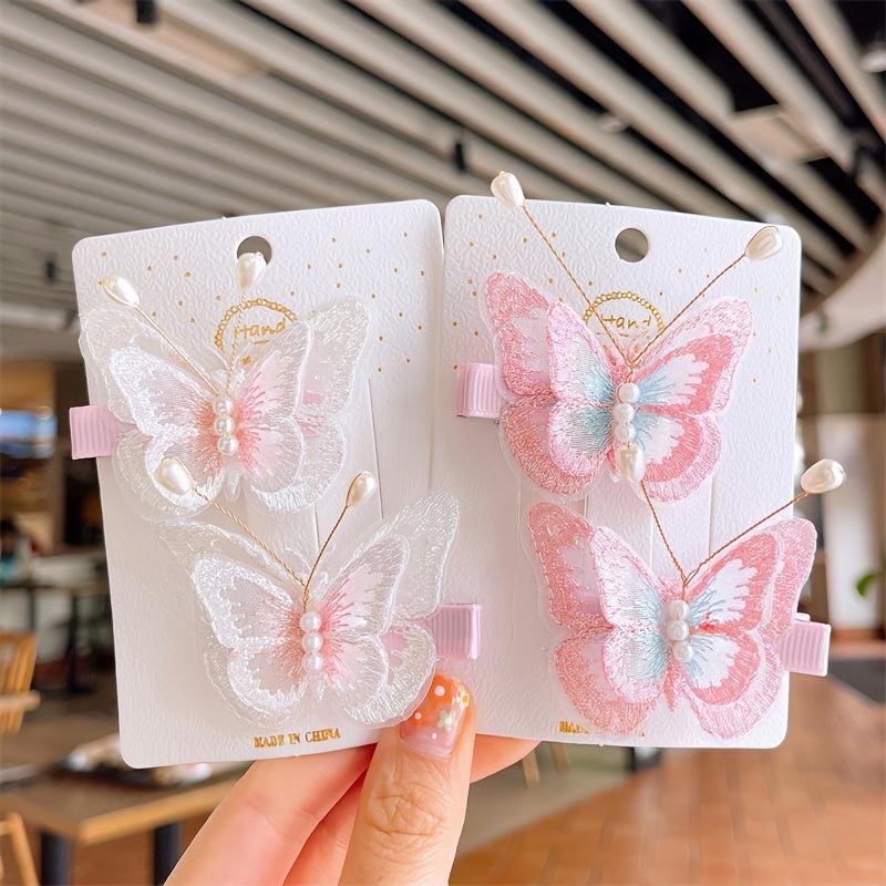 2pcs Butterfly Style Hair Clip Vintage Sweet Barrette Hair Accessories