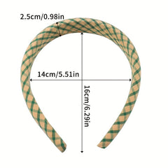 Retro Headband Checkered Hair Band Women's Accessories