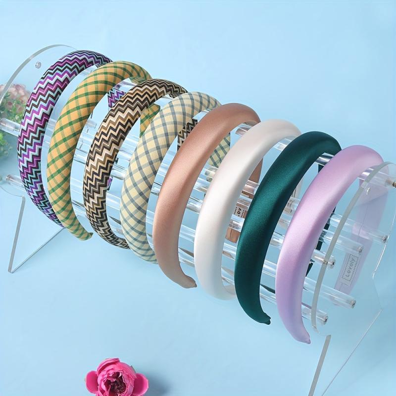 Retro Headband Checkered Hair Band Women's Accessories