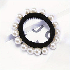 2pcs Pearl Hair Rope Head Accessories