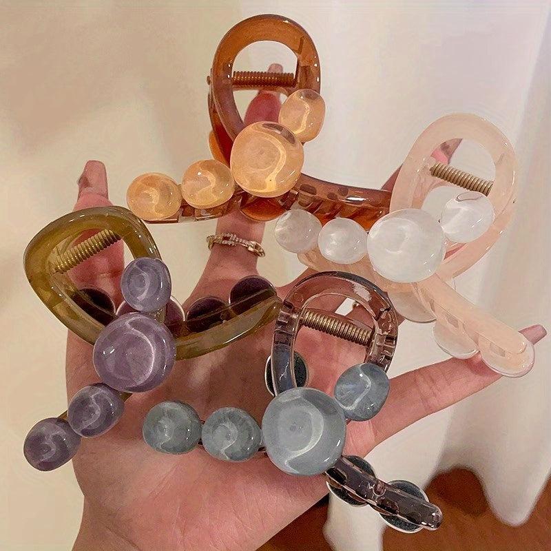 Jelly Ball Decor Hair Claw Style Shark Claw Nonslip Ponytail Holder