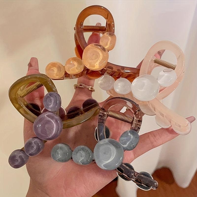 Jelly Ball Decor Hair Claw Style Shark Claw Nonslip Ponytail Holder