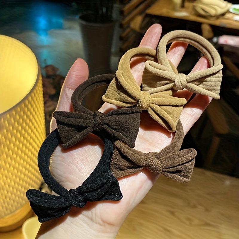 2pcs Bow Rubber Band High Elastic Hair Tie Hair Rope Sweet Ponytail