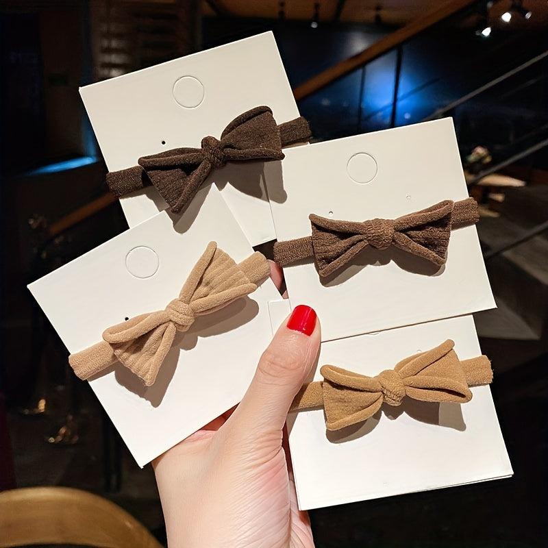 2pcs Bow Rubber Band High Elastic Hair Tie Hair Rope Sweet Ponytail