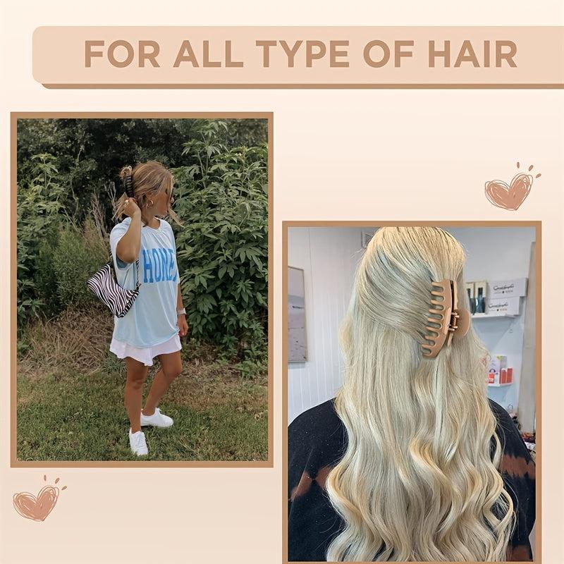 3pcs Matte Oversize Hair Claw Clip Non Slip Strong Hold Grip Hair Jaw Clip