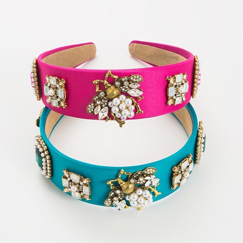 Rhinestone Wide Headband for Women Snowflake Hairband
