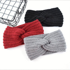 Women's Knitted Headband Elastic Cross Knotted Headwear