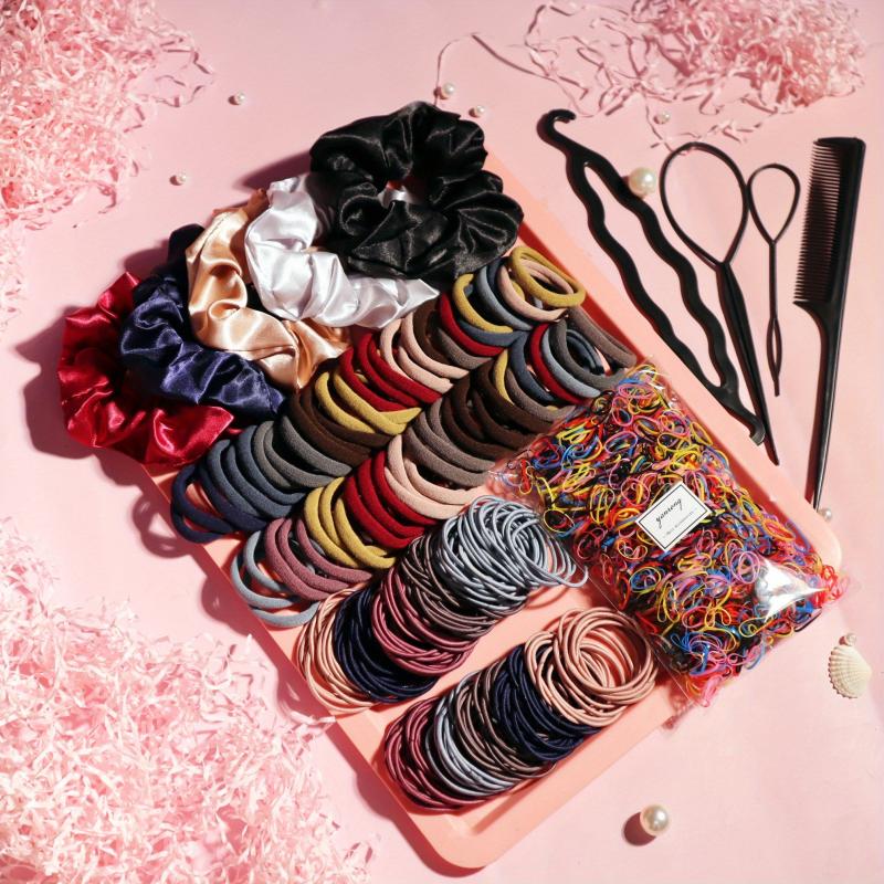 1159PCS Satin Scrunchie Elastic Hair Accessories Set Women