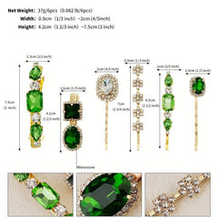 6pcs Crystal Rhinestone Bobby Pins Metal Hair Accessories for Girls Women
