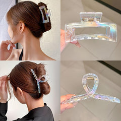 Holographic Gradient Acrylic Hair Claw Clip Strong Hold Hair Jaw Clip