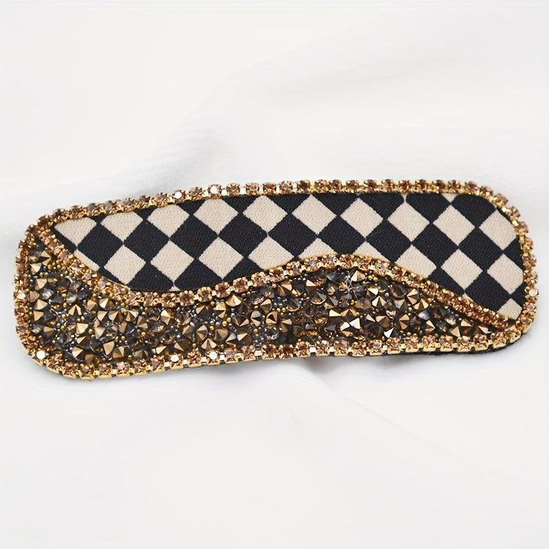 Velvet Bow Hair Clip Rhinestone Side Clip Head Jewelry for Women