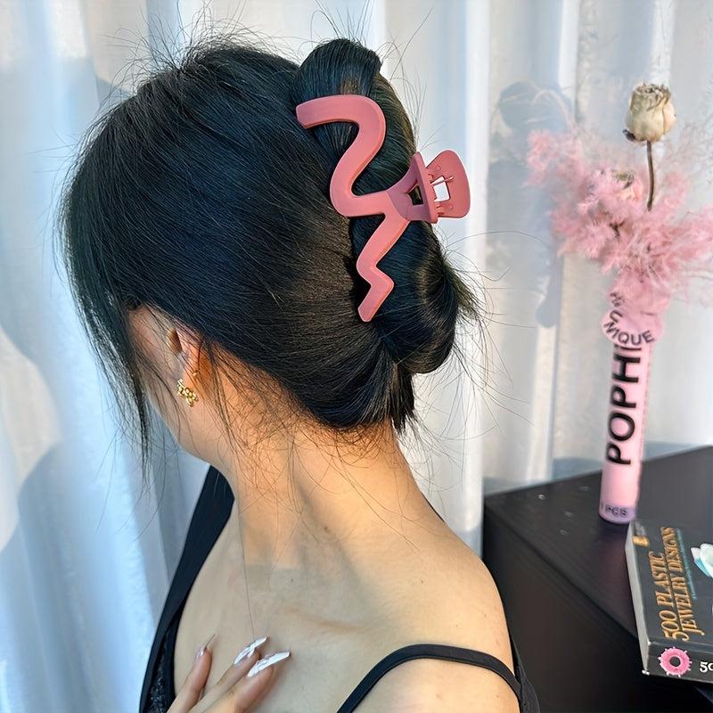 Wave Shaped Acrylic Hair Pins Frosted Hair Clips Non Slip Headwear
