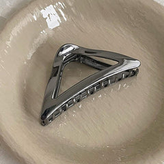 Metallic Hair Claw Triangle Shape Hollow Metal Ponytail Holder