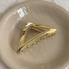 Metallic Hair Claw Triangle Shape Hollow Metal Ponytail Holder