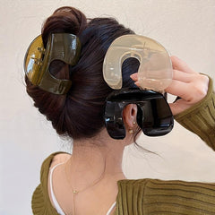 Hollow U Shape Jelly Hair Claw Non-slip Ponytail Holder