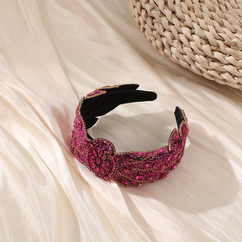 Baroque Rhinestone Headband Glitter Hair Accessory