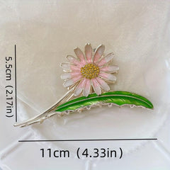 Enamel Painted Flower Hair Claw Shark Claw Large Hair Accessories