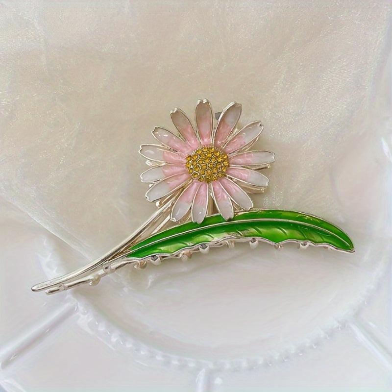 Enamel Painted Flower Hair Claw Shark Claw Large Hair Accessories