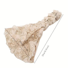 Faux Pearl Wide Brim Elastic Headband Women's Non-Slip Hair Cover