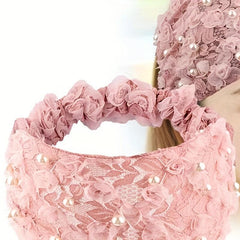 Faux Pearl Wide Brim Elastic Headband Women's Non-Slip Hair Cover
