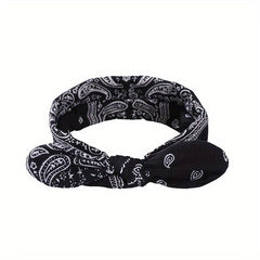Boho Floral Rabbit Ear Headband Elastic Hair Accessories