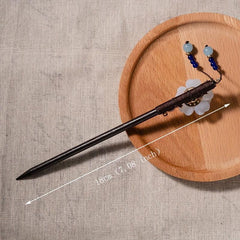 Ancient Style Flower Petal Hairpin Chinese Wooden Hair Stick Ponytail Holder