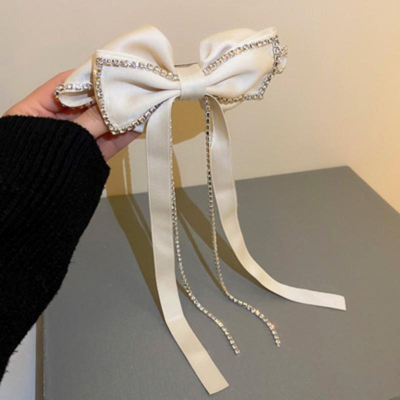 Rhinestone Hair Clips Bow Chain Tassel Claw Hair Accessories