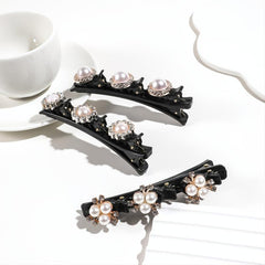 8pcs Crystal Stone Braided Hair Clips Satin Fabric Hair Bands