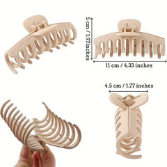 3pcs Large Shark Claw Frosted Hair Claw Ponytail Clip Hair Accessories
