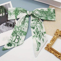 Long Silk Scarf Printed Neckerchief Ribbon Scarf