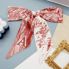 Long Silk Scarf Printed Neckerchief Ribbon Scarf
