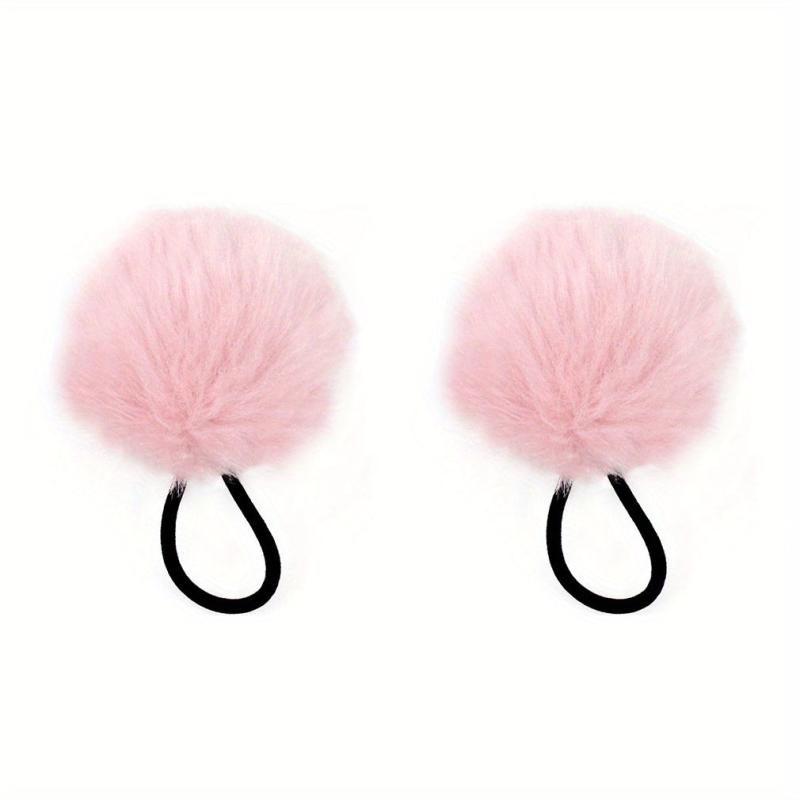 2pcs Colored Velvet Ball Hair Tie Set, No Hair Damage, Hair Rope for Women Girls