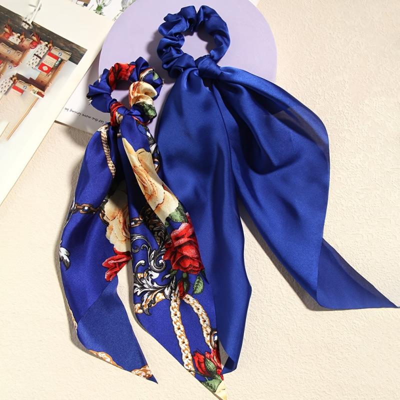 2pcs Knotted Bow Hair Scrunchies Elastic Hair Scarf Scrunchies Hair Ties Bands