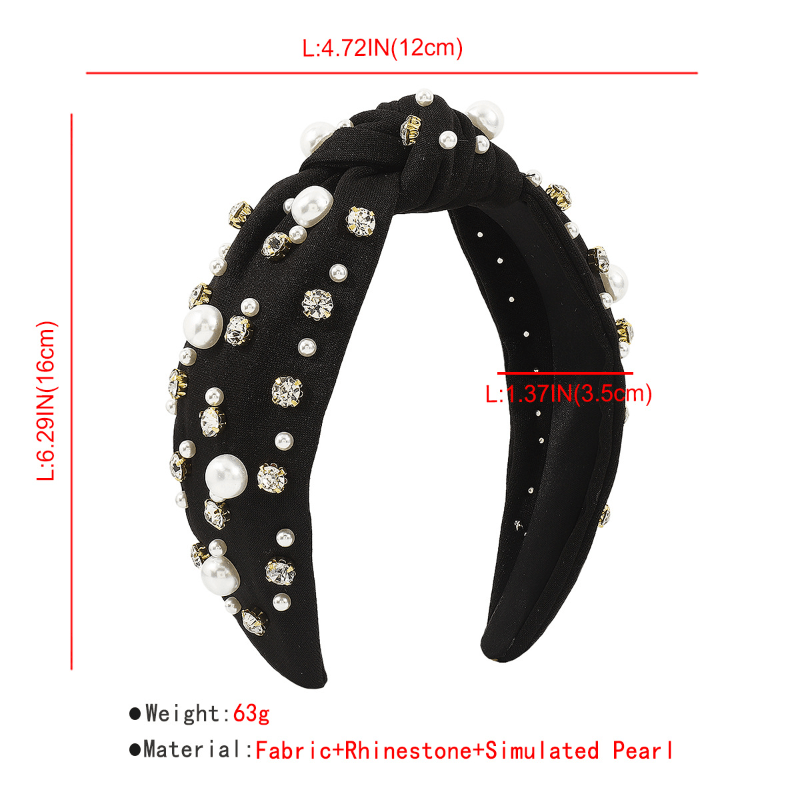 Vintage Rhinestone Headband Faux Pearl Hairband