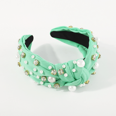 Vintage Rhinestone Headband Faux Pearl Hairband