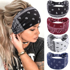 Bohemia Sports Yoga Wide Headband Knotted Sweatband