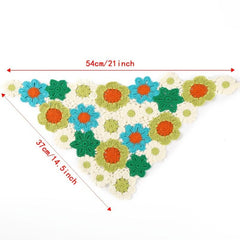 Knitted Flower Triangle Scarf Headband Ladies Girl Hair Accessories Hairband