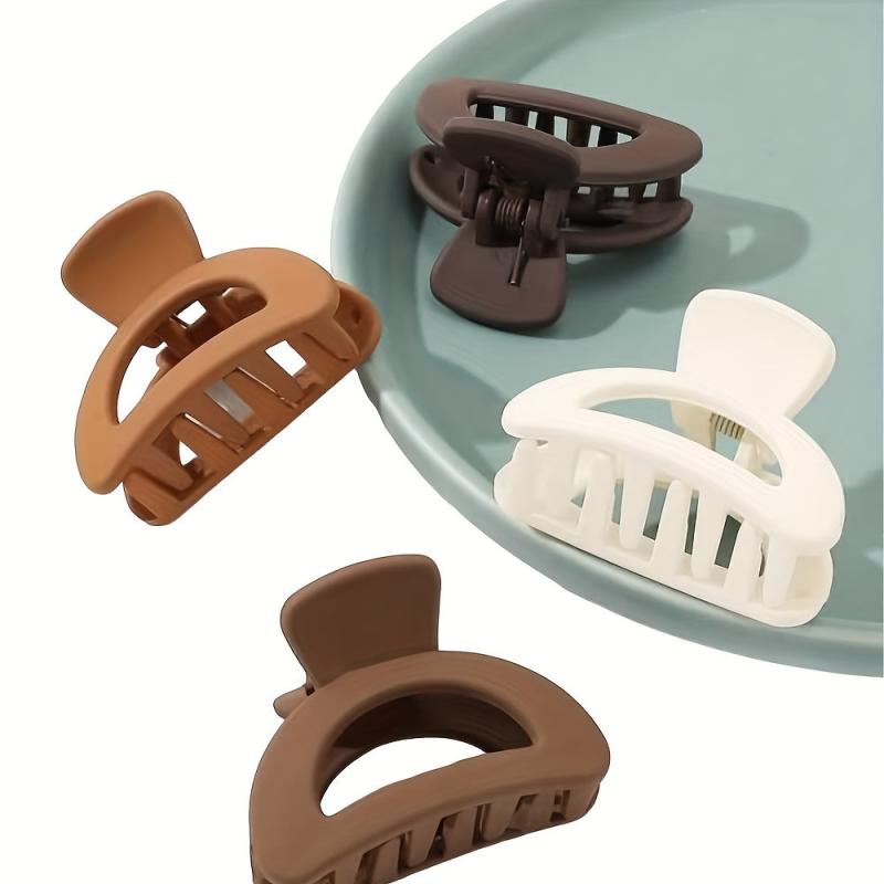 5pcs Matte Semicircle Hair Claw Clip Minimalist Non Slip Hair Accessory