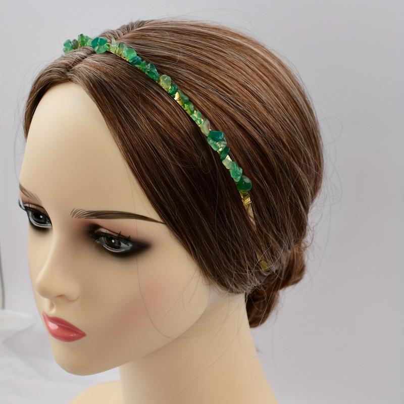 Green Agate Gravel Hairband Bohemian Crystal Headband