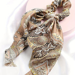 3pcs Retro Print Hair Ties Boho Style Head Scarf Accessory