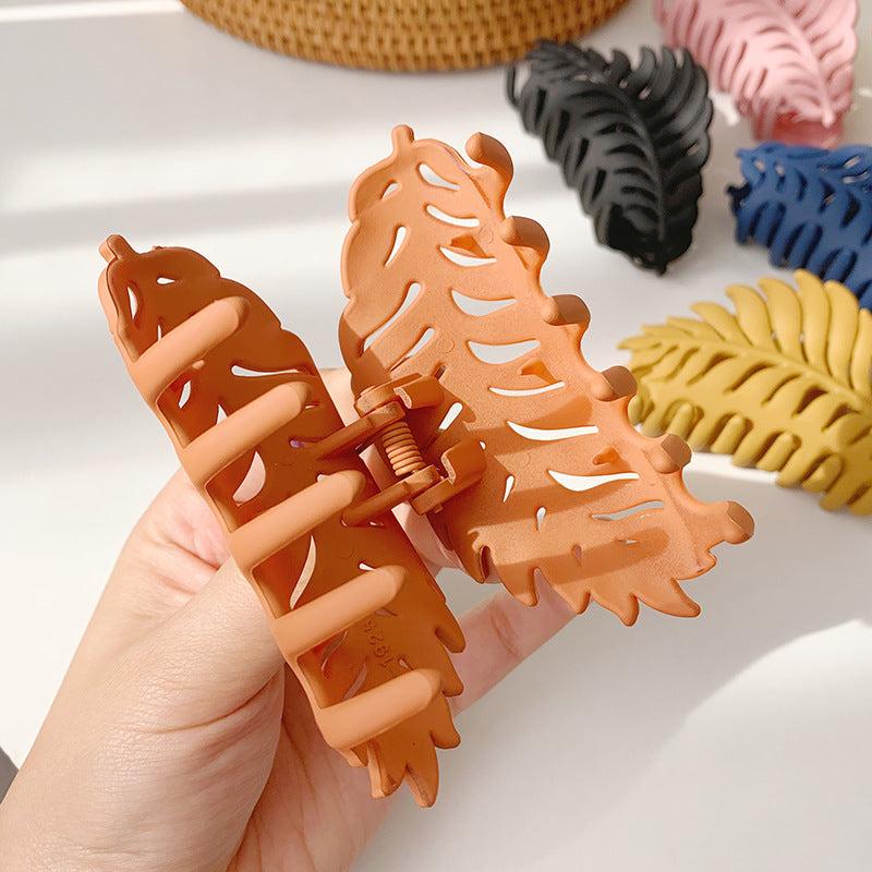 Leaf Shape Matte Hair Claw for Women