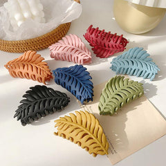 Leaf Shape Matte Hair Claw for Women
