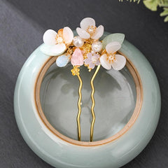 Vintage Flower & Pearl Hair Clip Wedding Hairpin