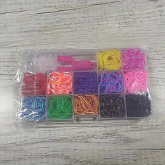 15pcs Rainbow Rubber Band DIY Colorful Hair Tie Bracelet Braid Hair Rope