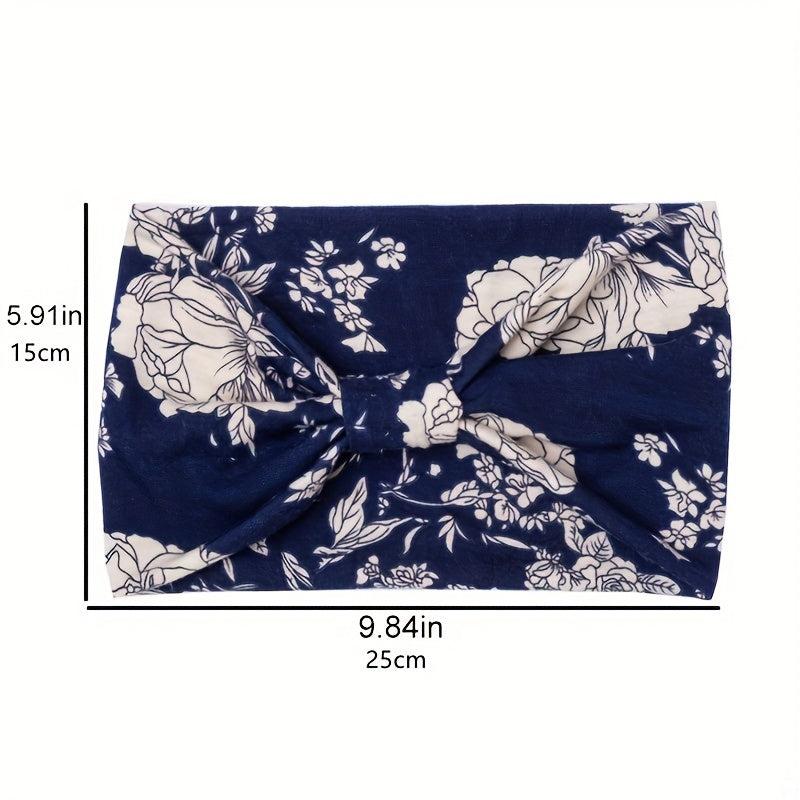 Boho Headband Wide Brimmed Hair Scarf Floral Elastic Turban