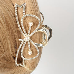Rhinestone Butterfly Bow Hair Clip for Women Girls