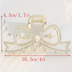 Rhinestone Butterfly Bow Hair Clip for Women Girls